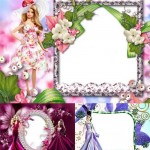 دانلود قاب عکس دخترانه باربی Frame for girls   Barbie in the country of fairies