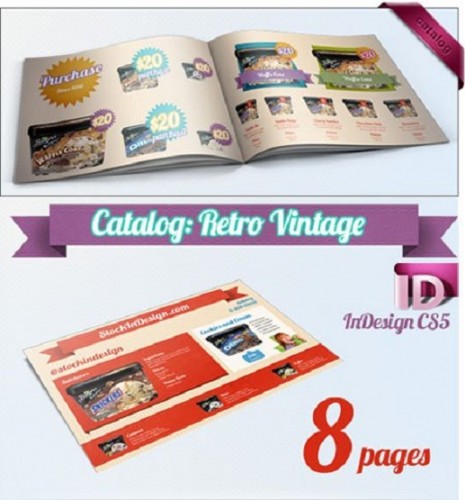 دانلود طرح آماده کاتالوگ برای ایندیزاین Catalog Template – Retro Vintage