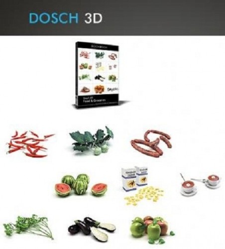 دانلود مجموعه طرح ها ومدل های 3 بعدی میوه ، سبزیجات Foods & Groceries 3d Models