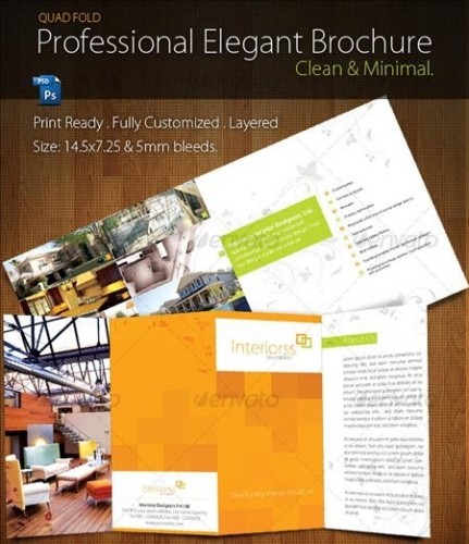 دنلود طرح لایه باز بروشور لوازم منزل و دکوراسیون Graphicriver Quad-Fold Brochure