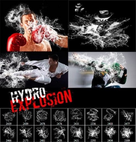 دانلود براش انفجار و پخش شدن آب Hydro Explosion Photoshop Brushes