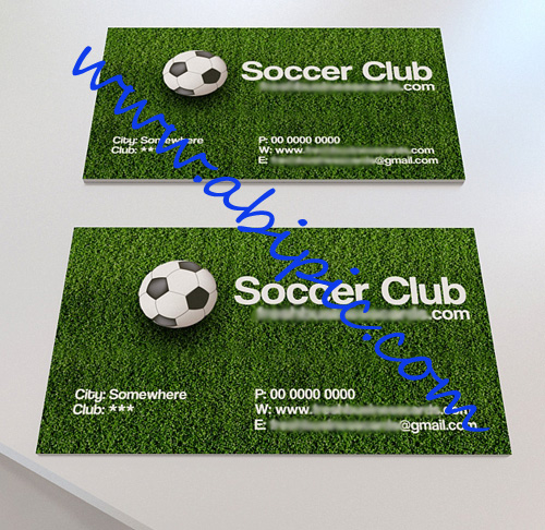 دانلود کارت ویزیت لایه باز برای باشگاه های فوتبال Soccer Business Card for Photoshop
