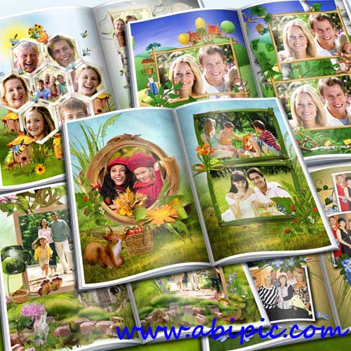 دانلود آلبوم عکس دیجیتال خانوادگی 11 صفحه ای با طرح تابستان