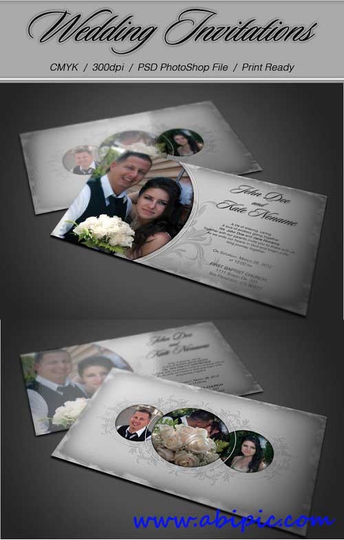 دانلود طرح لایه باز کارت دعوت عروسی Wedding Invitation Card PSD