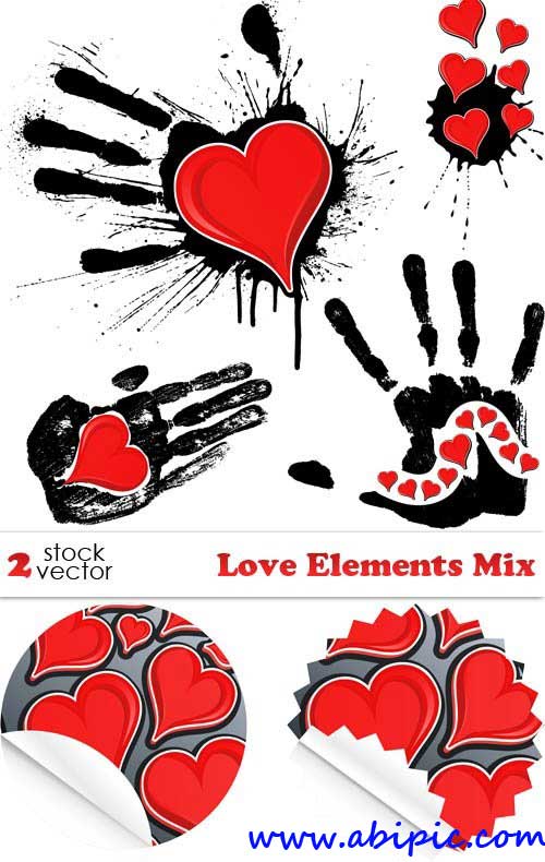 دانلود وکتور المان های رمانتیک و عاشقانه Vectors - Love Elements