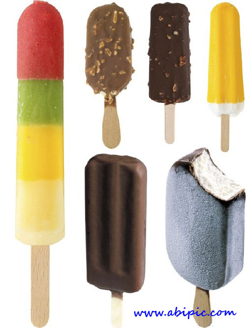 دانلود تصاویر استوک انواع بستنی چوبی و یخی Ice cream on a stick, frozen ice