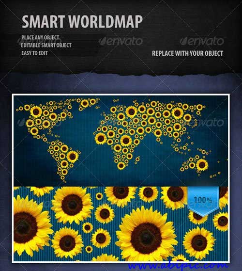 طرح لایه باز ساخت طرح خلاقانه نقشه جهان GraphicRiver Smart World Map