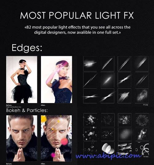 دانلود براش 82 افکت نور برای عکس 82 Light Photoshop Effects