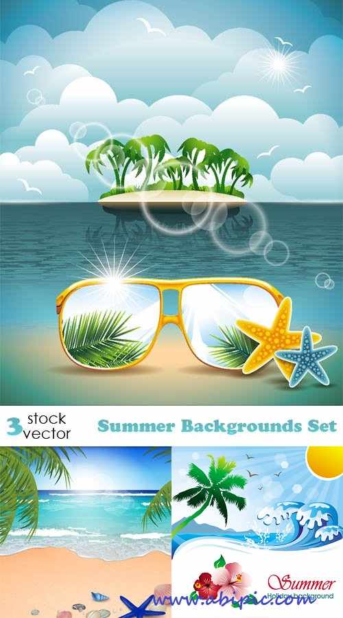 دانلود وکتور بک گراند تابستانه Vectors – Summer Backgrounds