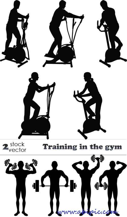 دانلود طرح وکتور ورزش در باشگاه بدنسازی Vectors Training in the gym