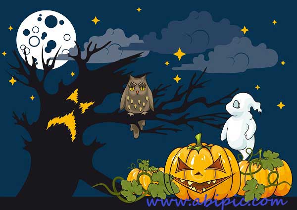 دانلود وکتور پس زمینه ترسناک هالووین Halloween Themed Illustration