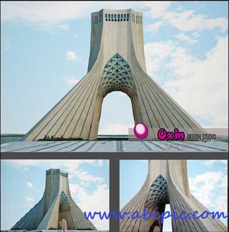 دانلود مدل 3 بعدی برج میدان آزادی تهران Azadi Tower 3D Model 3D Max