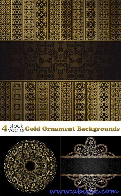 دانلود کادر و فریم های طلایی شماره 7 Vectors Gold Ornament Backgrounds
