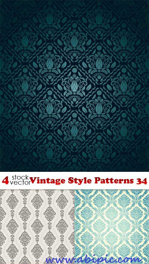 دانلود وکتور پترن های یکپارچه قدیمی شماره 10 Vectors Vintage Style Patterns