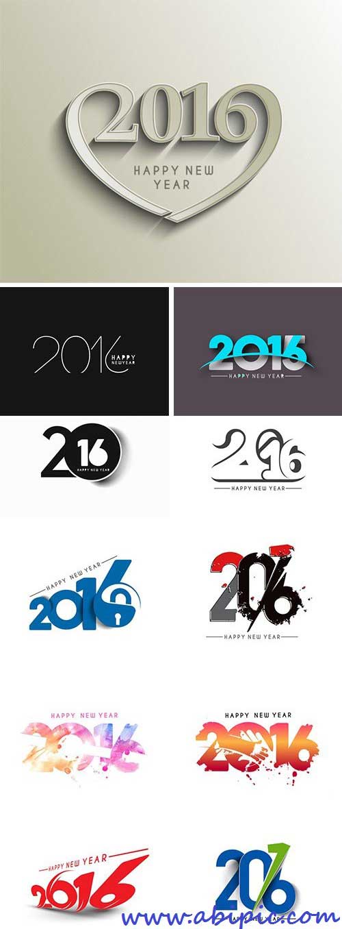 دانلود وکتور طراحی های زیبا با سال 2016 New Year Calendar