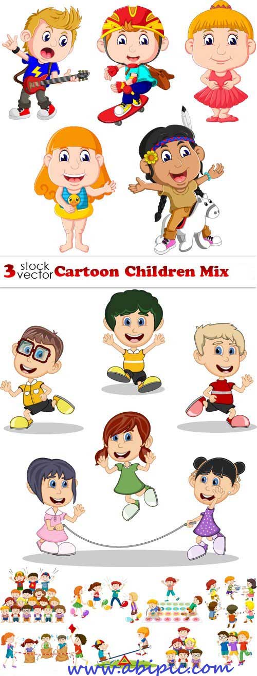 دانلود طرح وکتور کودکان و بازی شماره 5 Vectors - Cartoon Children