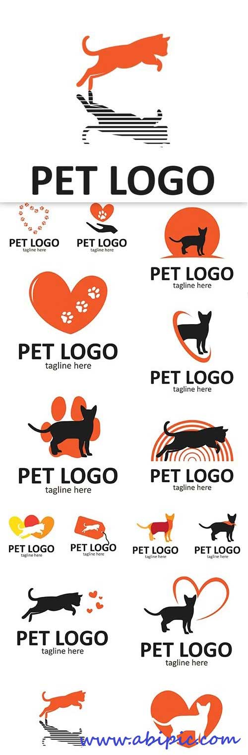 دانلود وکتور آیکون با طرح حیوان خانگی و دست آموز Pet logo vector