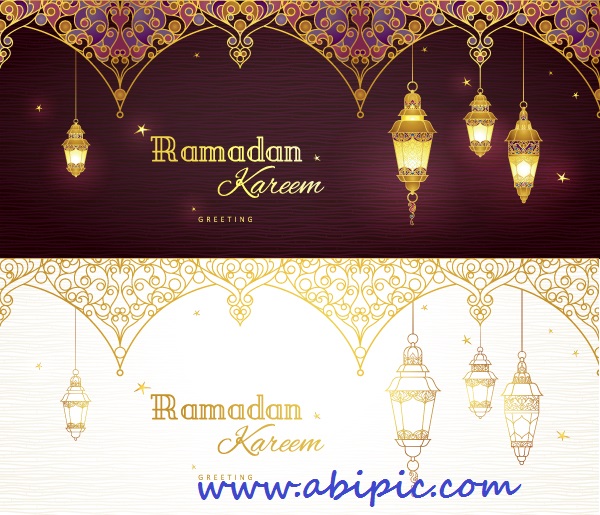 دانلود وکتور کارت با طرح ماه رمضان Ramadan Cards