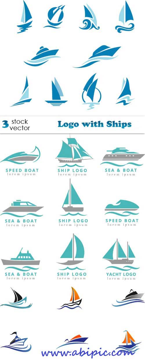 دانلود وکتور لوگو با طرح کشتی Vectors - Logo with Ships