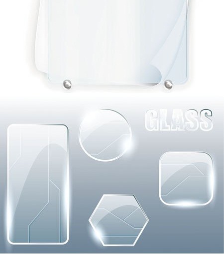 دانلود فایل وکتور بنرهای با بافت شیشه ای Glass Banners Vector