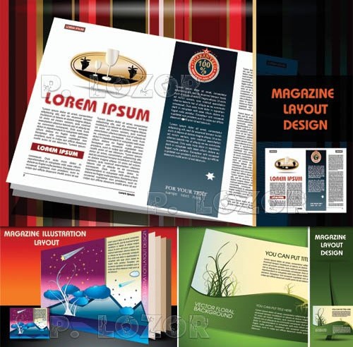 دانلود 10 وکتور طرح و قالب آماده مجله Magazine pages layout design vector