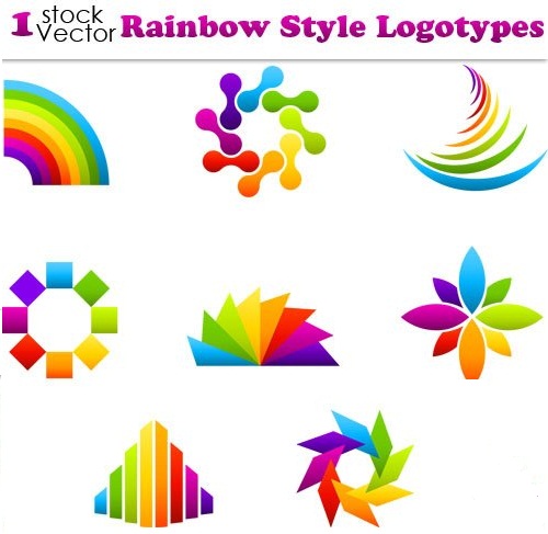 دانلود وکتور لوگو های زیبای رنگین کمانی Rainbow Style Logotypes Vector