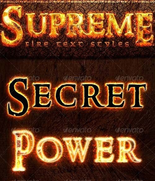 دانلود استایل یا افکت آتش متن فتوشاپ Graphicriver Supreme Fire Text Styles