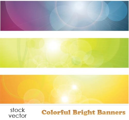 دانلود تصاویر وکتور بنر های رنگارنگ Vectors - Colorful Bright Banners