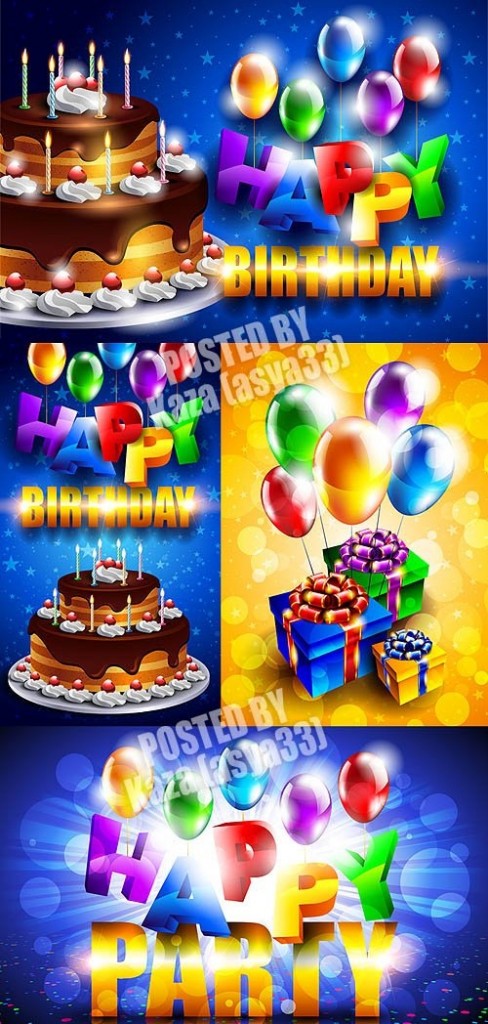دانلود وکتور های با موضوع تولد Birthday cards vector