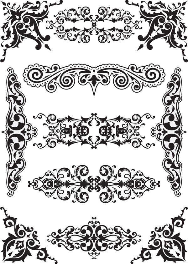 دانلود کادر و نشانه های وکتوری برای طراحی Set of Vector element for design