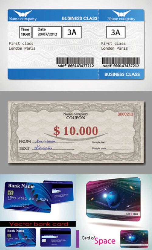 دانلود طرح وکتور کوپون و کارت اعتباری Coupon and Credit Card
