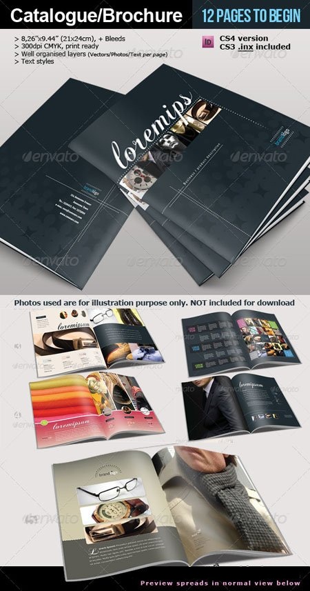 طرح آماده بروشور و کاتالوگ 12 صفحه ای برای ایندیزاین GraphicRiver - Brochure & Catalogue INDD