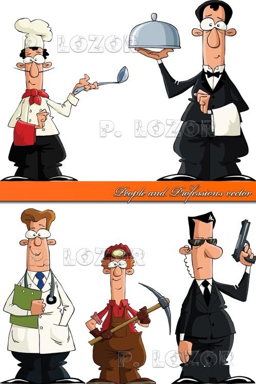 دانلود تصاویر وکتور از مردم و حرفه های مختلف آن ها People and Professions vector