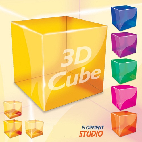 دانلود طرح لایه با مکعب های 3 بعدی برای فتوشاپ 3D Cubos Psd