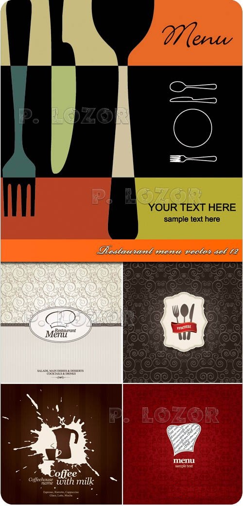 دانلود وکتور منو رستوران Restaurant menu vector