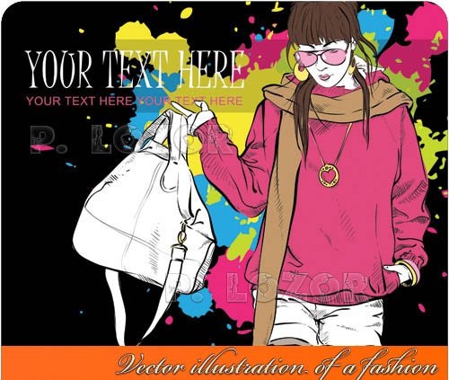 دانلود تصاویر وکتور نقاشی فشن Vector illustration of a fashion