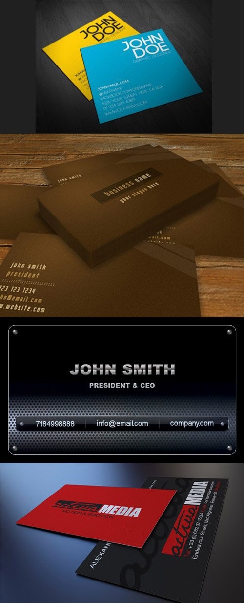 کارت ویزیت لایه باز سری جدید Business Corporate Card Template PSD