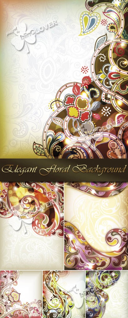 دانلود وکتور های بکگراند گرافیکی با طرح گل Elegant floral background