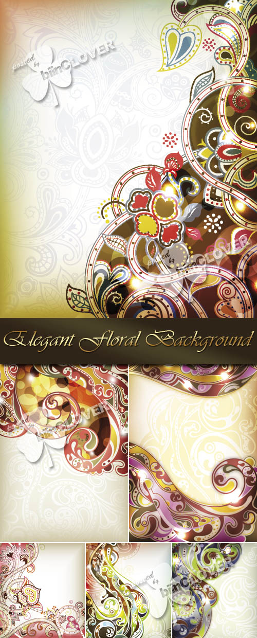 دانلود وکتور های بکگراند گرافیکی با طرح گل Elegant floral background