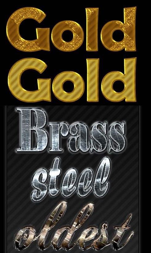 دانلود استایل طلایی و فلزی دیگر برای فتوشاپ Golden Text and Metal Styles for Photoshop