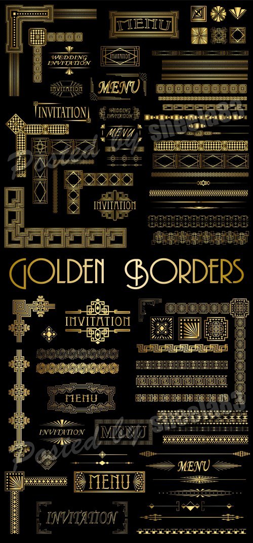 دانلود وکتور کادر و حاشیه طلایی برای طراحی Golden vector elements