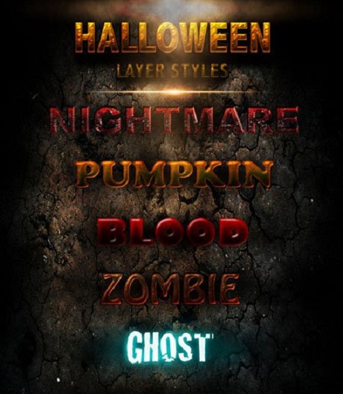 دانلود استایل های ترسناک هالووین Halloween Layer Styles for Photoshop