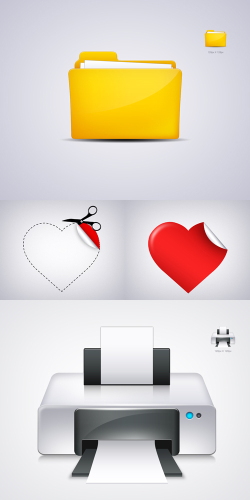 دانلود مجموعه ای از 3 آیکون لایه باز PSD Sources - Mix Icon Object