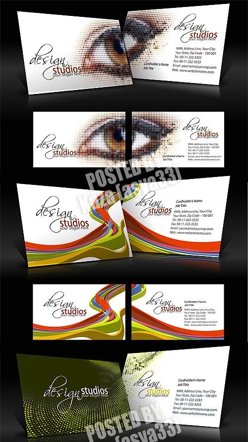 دانلود 3 طرح وکتور کارت ویزیت Business cards Vector