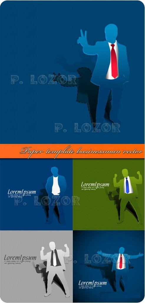 دانلود تصاویر وکتوری اداری تجاری Paper template businessman vector