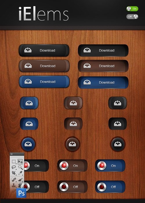 دانلود طرح های لایه باز علائم و دکمه های طراحی وب