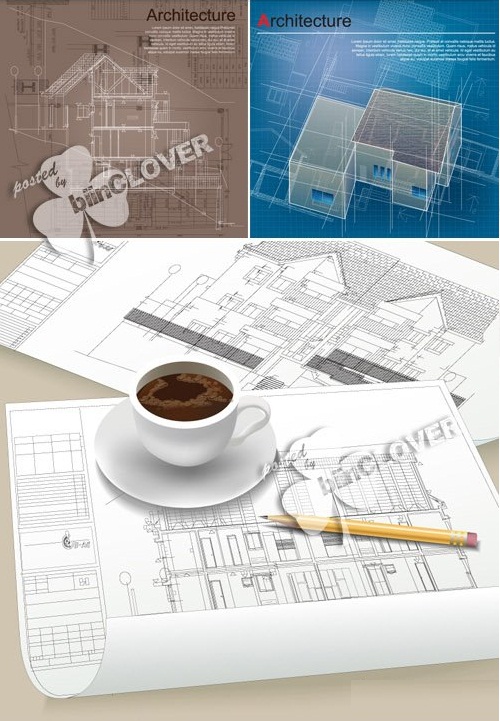 دانلود وکتور بکگراندهای با موضوع معماری و نقشه کشی ساختمان
