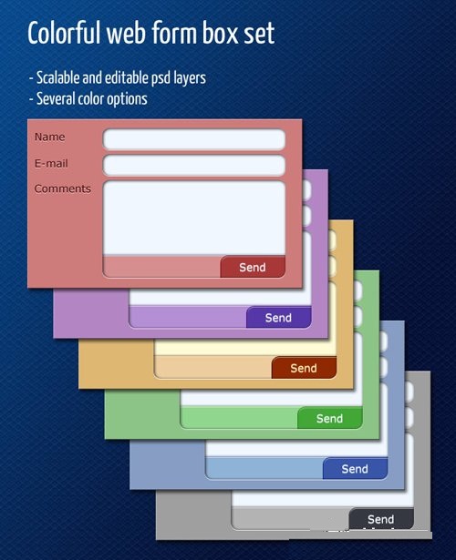 دانلود طرح لایه باز PSD فرم و منو برای طراحی سایت