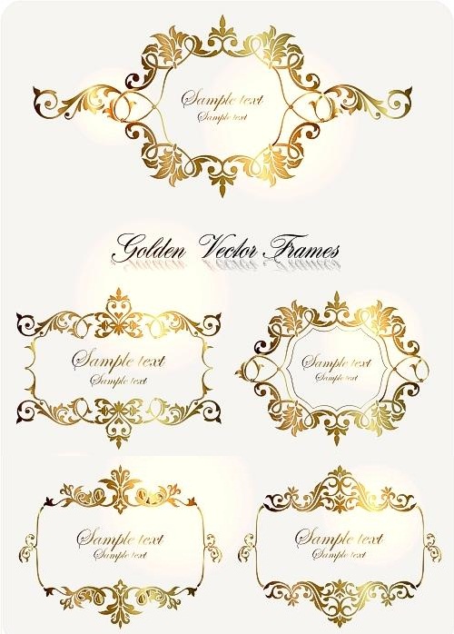 دانلود وکتور کادر و حاشیه های طلایی شماره 2