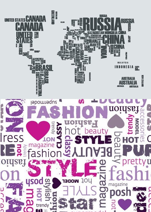 دانلود 4 طرح وکتور طراحی شده با کلمات و حروف